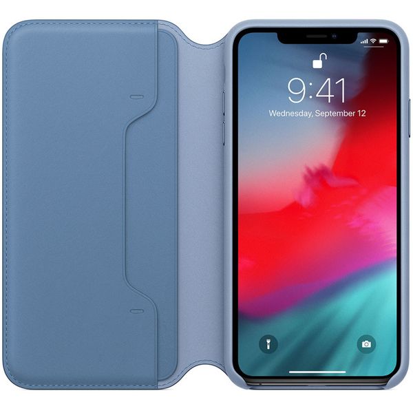 Apple Leather Folio Bookcase Apple iPhone Xs Max - Cornflower