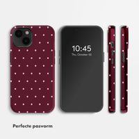 Selencia Vivid Backcover met MagSafe Apple iPhone 14 - Happy Dots Burgundy