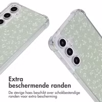 imoshion Design hoesje met koord Samsung Galaxy S24 FE - Smoke Green Flowers