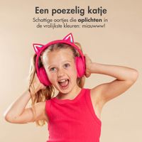 imoshion Draadloze Kinderkoptelefoon LED Light Cat Ear - Decibelbegrenzer - Met AUX kabel - Hot Pink