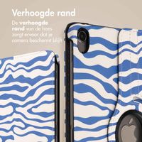 imoshion 360° Draaibare Design Bookcase Apple iPad Air 5 (2022) / Air 4 (2020) - White Blue Stripes