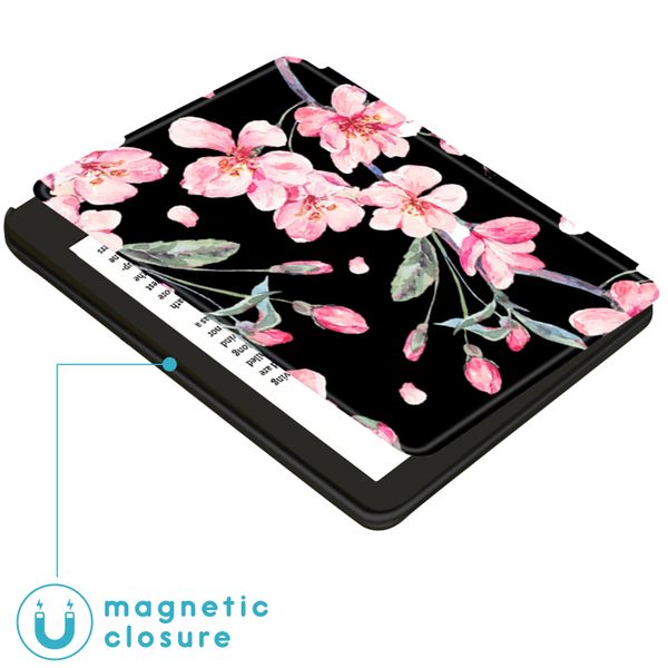 imoshion Design Slim Hard Case Sleepcover met stand Kobo Sage / Tolino Epos 3 - Blossom Watercolor Black