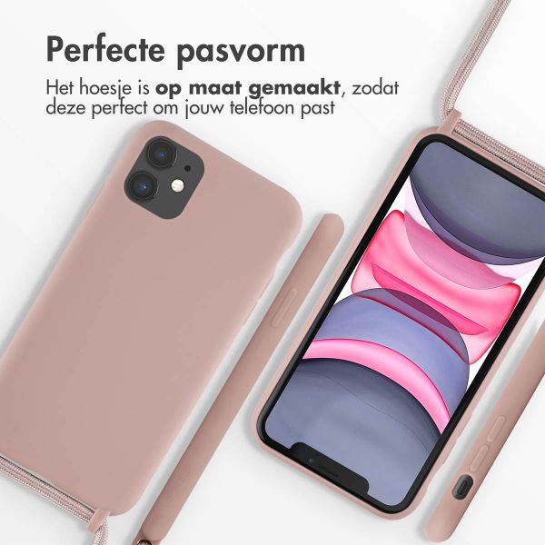 imoshion Siliconen hoesje met koord iPhone 11 - Sand Pink