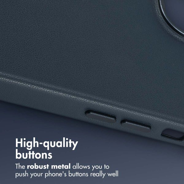 Accezz Leather Back Cover with MagSafe Apple iPhone 14 - Nightfall Blue