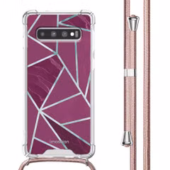 imoshion Design hoesje met koord Samsung Galaxy S10 - Bordeaux Graphic
