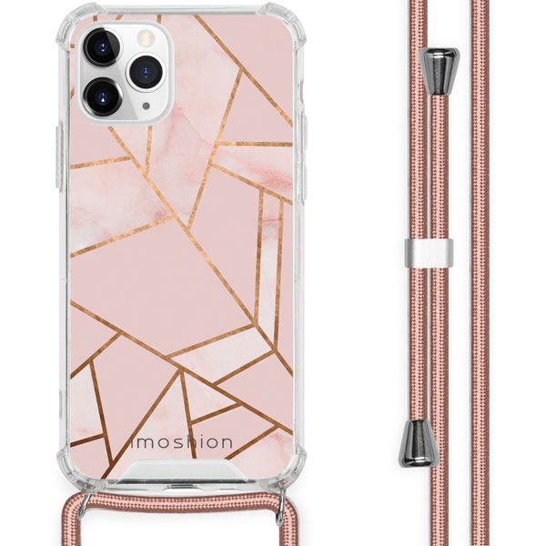 imoshion Design hoesje met koord iPhone 11 Pro - Grafisch Koper - Roze / Goud