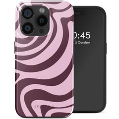 Selencia Vivid Backcover met MagSafe iPhone 15 Pro - Wavy Swirl Pink Plum