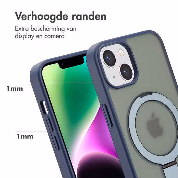 Accezz Ring Stand Backcover met MagSafe Apple iPhone 14 - Blauw