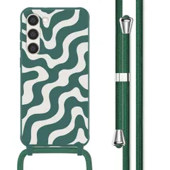 imoshion Siliconen design hoesje met koord Samsung Galaxy S23 Plus - Petrol Green Groovy