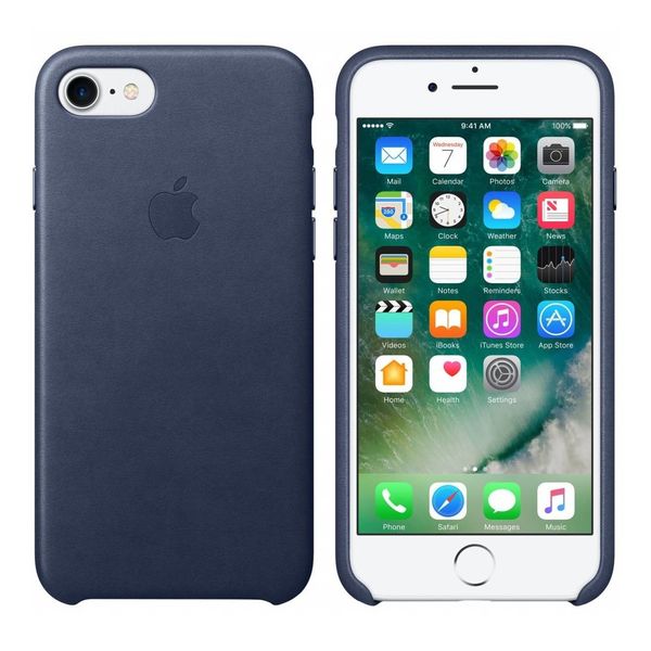Apple Leather Backcover Apple iPhone SE (2022 / 2020) / 8 / 7 - Midnight Blue
