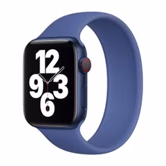 Apple Siliconen solobandje Apple Watch | 44/45/46/49 mm - Maat 7 - Toma Blue