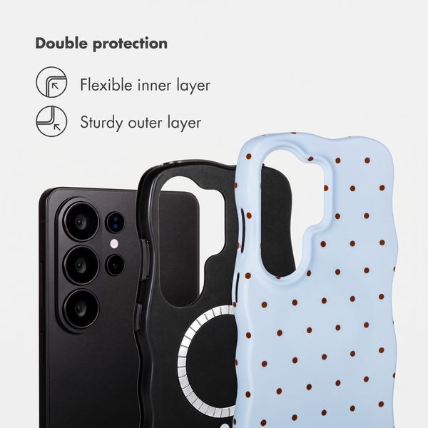 Selencia Vivid Wavy Back Cover with MagSafe Samsung Galaxy S26 Ultra - Happy Dots Digital Sky