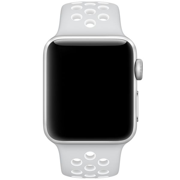 Apple Nike Sport Band Apple Watch Series 1-9 / SE - 38/40/41 mm / Series 10 - 42 mm - Pure Platinum/White