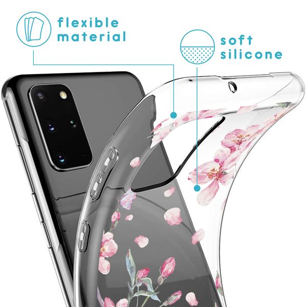 imoshion Design hoesje Samsung Galaxy S20 Plus - Bloem - Roze