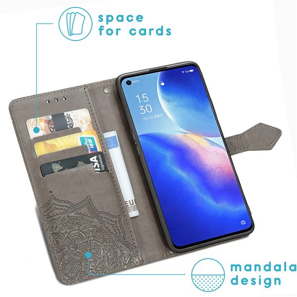 imoshion Mandala Bookcase voor de Oppo Find X3 Lite - Grijs