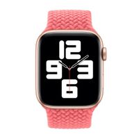 Apple Gevlochten solobandje Apple Watch | 44/45/46/49 mm - Maat 11 - Pink Punch