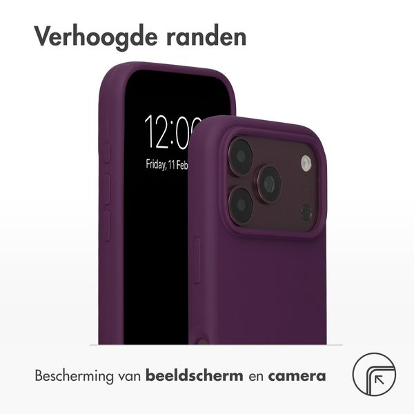 Accezz Liquid Silicone Backcover met MagSafe Apple iPhone 18 Pro / 17 Pro - Dark Cherry