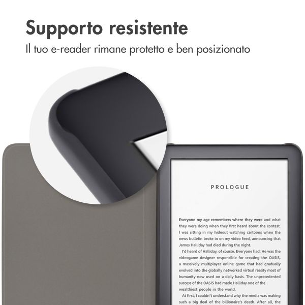 imoshion Design Slim Hard Case Bookcase Amazon Kindle (2024) / Amazon Kindle (2022) 11th gen - White Graphic