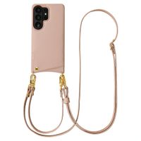 Selencia Nova Telefoonhoes met Koord en Pashouder Samsung Galaxy S26 Ultra - Dusty Rose
