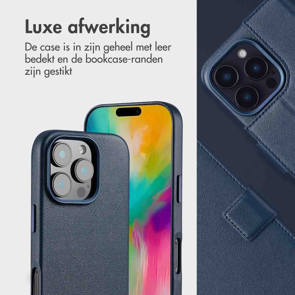 Accezz Leather Bookcase 2-in-1 met MagSafe Apple iPhone 16 Pro Max - Nightfall Blue