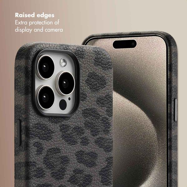 Selencia Sabi Back Cover Panther Print with MagSafe Apple iPhone 15 Pro Max - Midnight Black