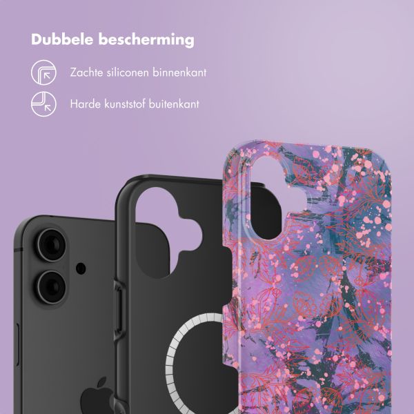 Selencia Vivid Backcover met MagSafe Apple iPhone 16 - Fresh Paint Flower Orange