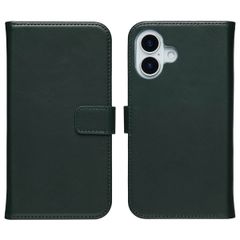 Selencia Echt Leren Bookcase Apple iPhone 17 - Groen