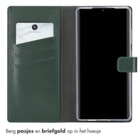 Selencia Echt Leren Bookcase Samsung Galaxy S25 Ultra - Groen