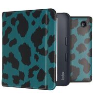 imoshion Design Slim Hard Case Sleepcover met stand Kobo Libra 2 / Tolino Vision 6 - Green Panther