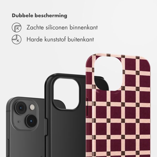 Selencia Vivid Backcover Apple iPhone 14 - Check This Burgundy