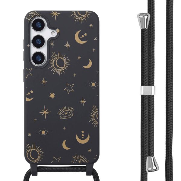 imoshion Siliconen design hoesje met koord Samsung Galaxy S25 - Sky black