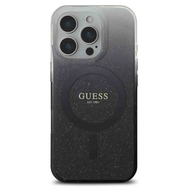 Guess MagSafe IML Glitter Gradient Case iPhone 16 Pro Max - Black