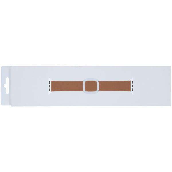 Apple Leather Band Modern Buckle Apple Watch Series 1-9 / SE - 38/40/41 mm / Series 10 - 42 mm - Maat M - Saddle Brown