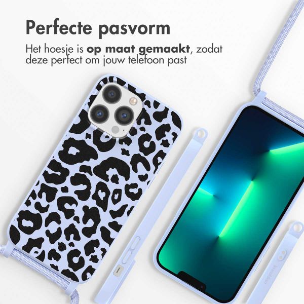 imoshion Siliconen design hoesje met koord iPhone 13 Pro Max - Animal Lila