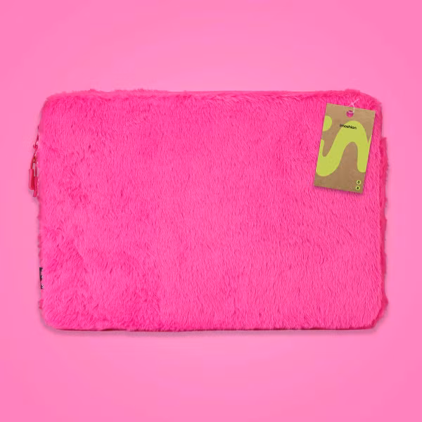 imoshion Fluffy Laptop hoes 15-16 inch - Laptopsleeve - Hot Pink