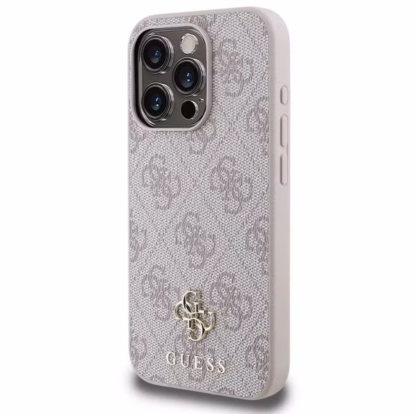 Guess 4G Metal Logo Backcover MagSafe Apple iPhone 15 Pro Max - Roze