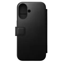 Nomad Modern Leather Folio Bookcase iPhone 16 - Black