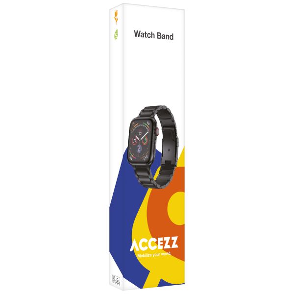 Accezz Mat Titanium bandje Apple Watch Series 1 t/m 10 / SE / Ultra (2) (44/45/46/49 mm) - Zwart