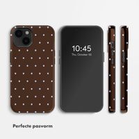 Selencia Vivid Backcover Apple iPhone 14 - Happy Dots Chocolate