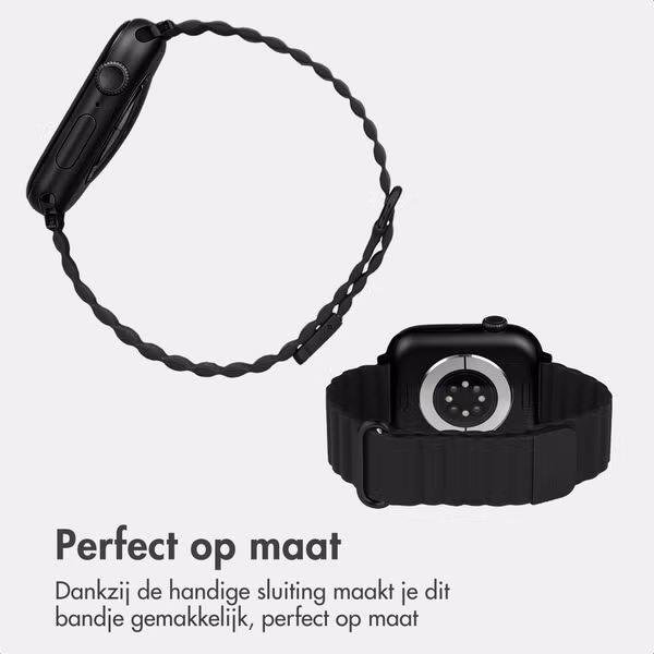 imoshion Magnetisch kunstleren bandje Apple Watch | 38/40/41/42 mm - Zwart