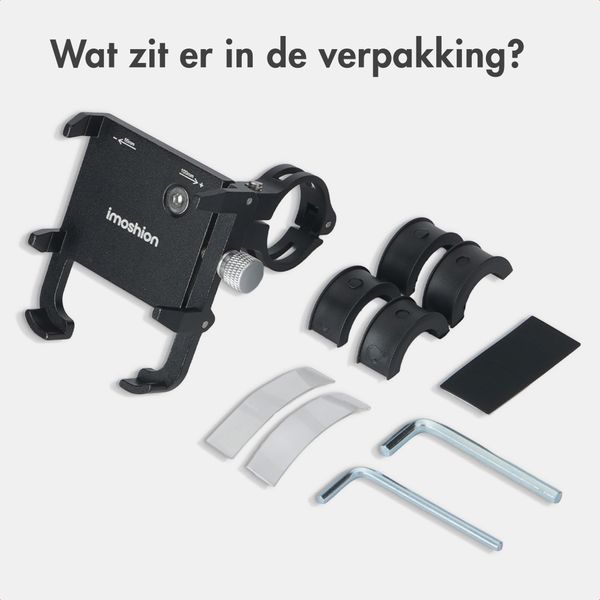 imoshion Aluminium Telefoonhouder Fiets - Lichtgewicht - Universeel - Zwart
