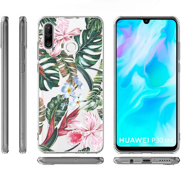 imoshion Design hoesje Huawei P30 Lite - Jungle - Groen / Roze