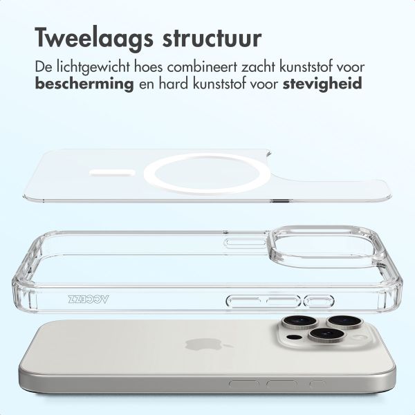 Accezz Xtreme Impact Backcover met MagSafe Apple iPhone 15 Pro - Transparant