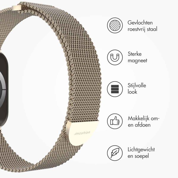 imoshion Milanees magnetisch bandje Apple Watch Series 1 - 11 / SE / Ultra (44/45/46/49 mm) - Maat S - Starlight