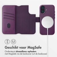 Accezz Leather Bookcase 2-in-1 met MagSafe Apple iPhone 16 - Heath Purple