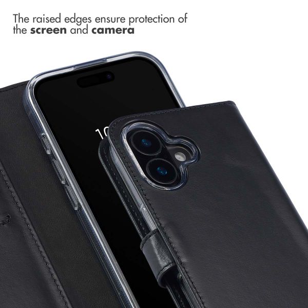Selencia Genuine Leather Book Case Apple iPhone 16 - Black