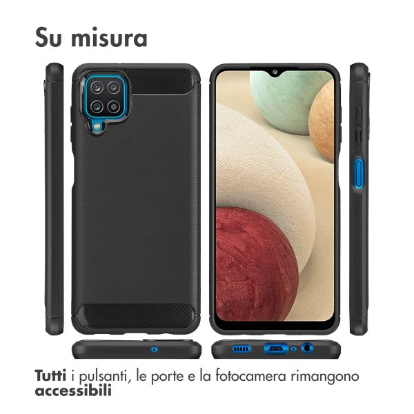 imoshion Brushed Backcover Samsung Galaxy A12 - Zwart