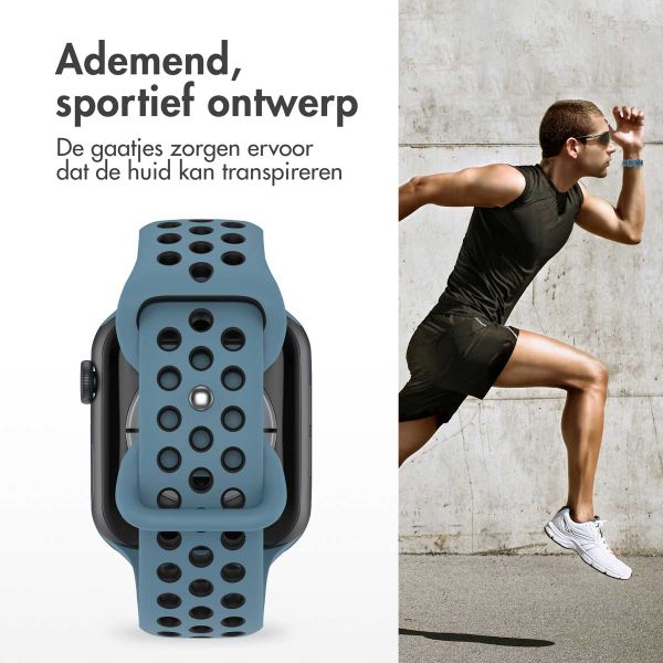 imoshion Sport⁺ bandje Apple Watch Series 1 t/m 9 / SE (38/40/41 mm) | Series 10 / 11 (42 mm) - Maat M/L - Celestial Teal & Black