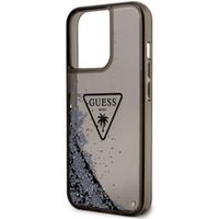 Guess Liquid Glitter Backcover iPhone 14 Pro Max - Zwart