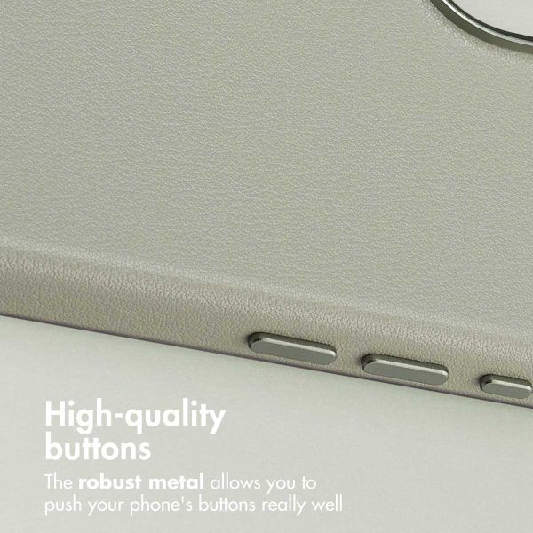 Accezz Leather Back Cover with MagSafe Apple iPhone 17 - Light Grey